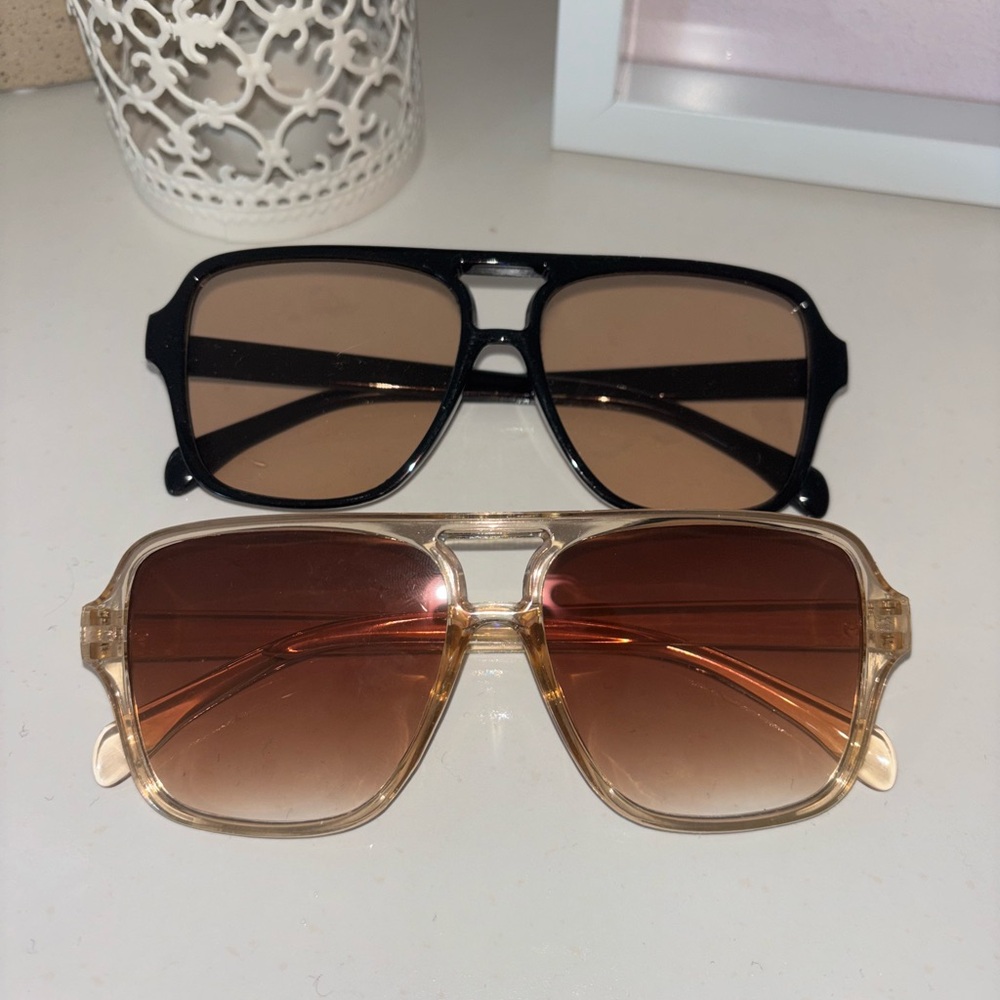 Stylish Black and Brown Sunglasses Set